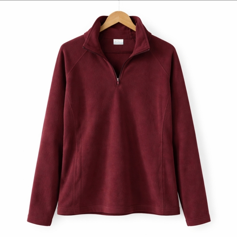 Columbia Maroon Womens Quarter Zip Fleece Sz XL
